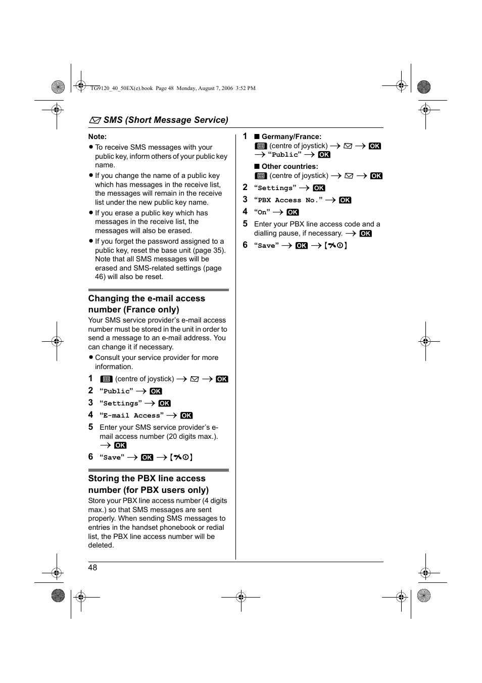 Panasonic KXTG9150EX User Manual | Page 48 / 224