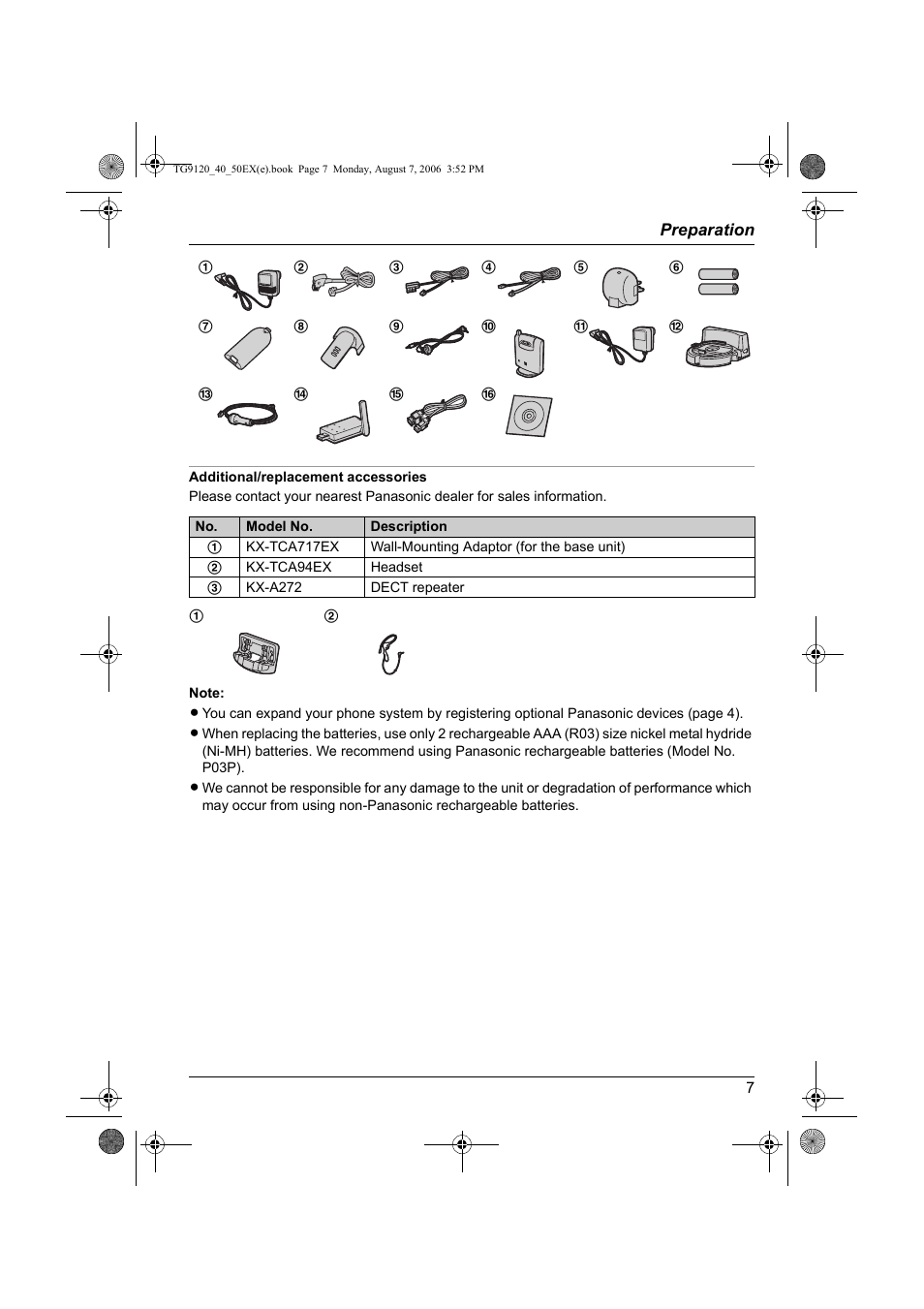 Panasonic KXTG9150EX User Manual | Page 7 / 224