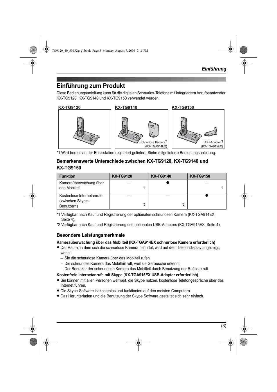 Einführung zum produkt | Panasonic KXTG9150EX User Manual | Page 75 / 224