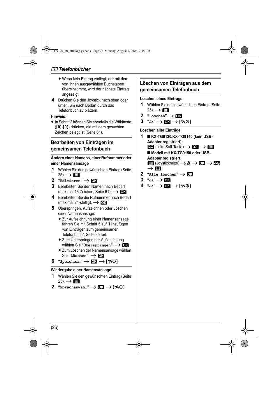 Panasonic KXTG9150EX User Manual | Page 98 / 224