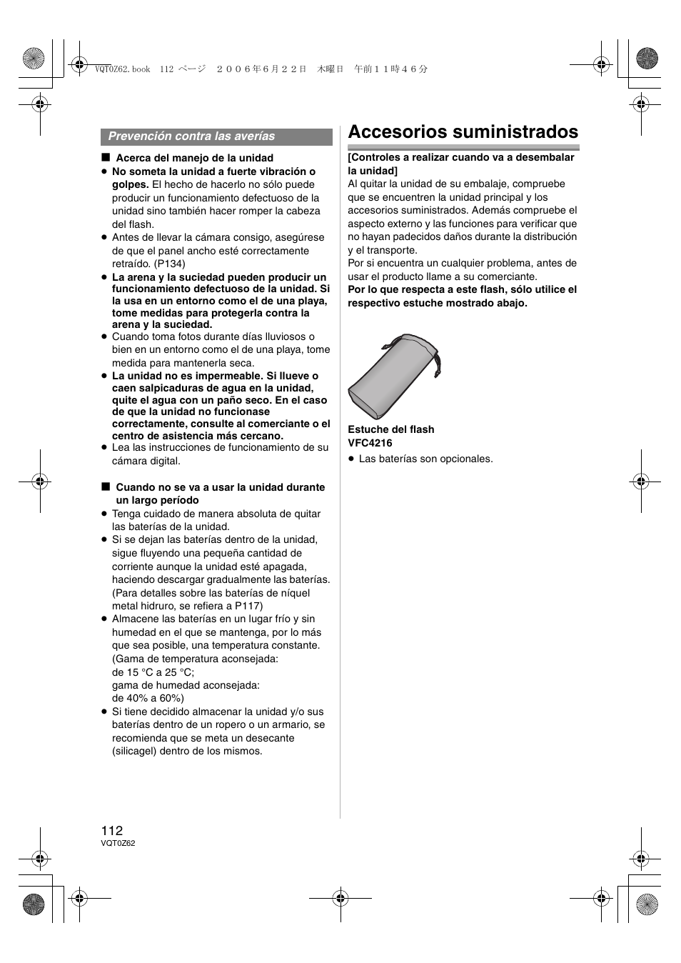 Accesorios suministrados | Panasonic DMWFL500E User Manual | Page 112 / 148