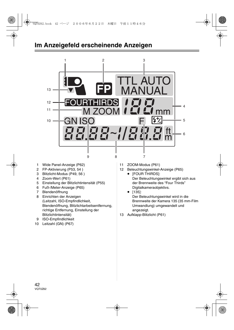 Im anzeigefeld erscheinende anzeigen | Panasonic DMWFL500E User Manual | Page 42 / 148