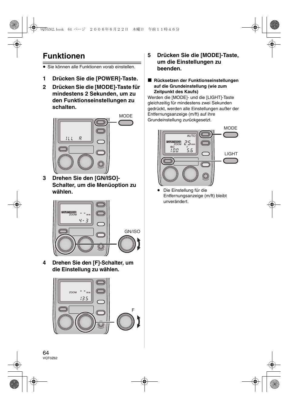 Funktionen | Panasonic DMWFL500E User Manual | Page 64 / 148