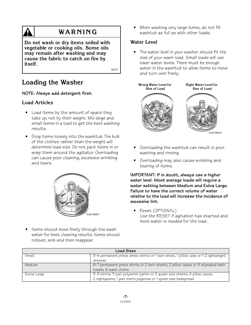 Loading the washer | Alliance Laundry Systems LWS05N User Manual | Page 7 / 28