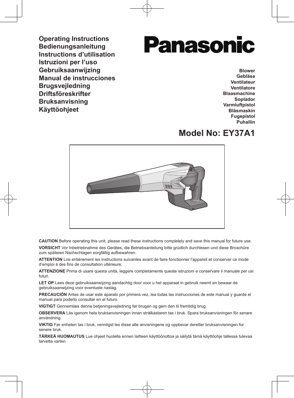Panasonic EY37A1 User Manual | 64 pages