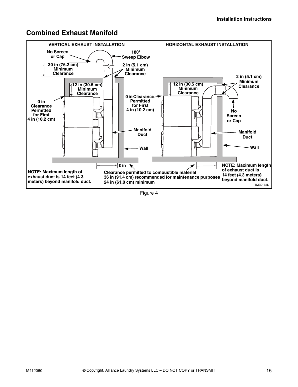 Combined exhaust manifold, Cording to figure 4, Figures 4 | Alliance Laundry Systems Stacked Drying Tumbler User Manual | Page 17 / 38