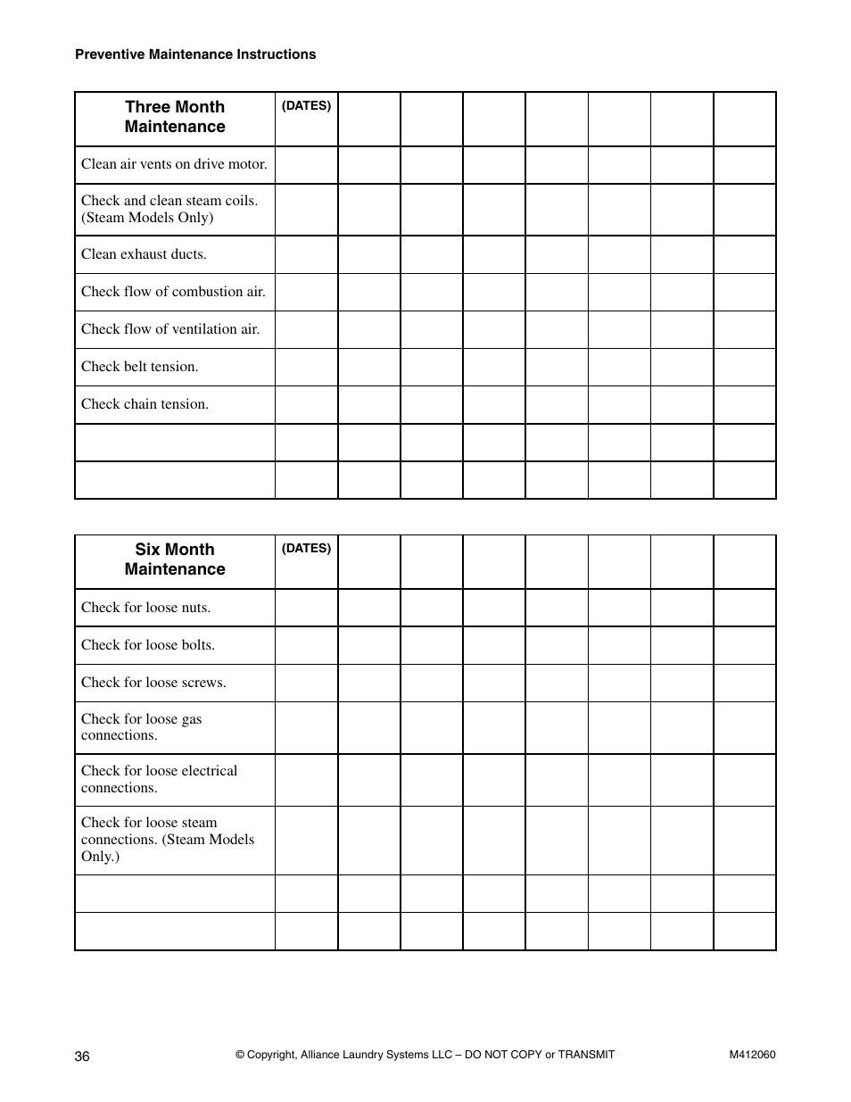 Alliance Laundry Systems Stacked Drying Tumbler User Manual | Page 38 / 38