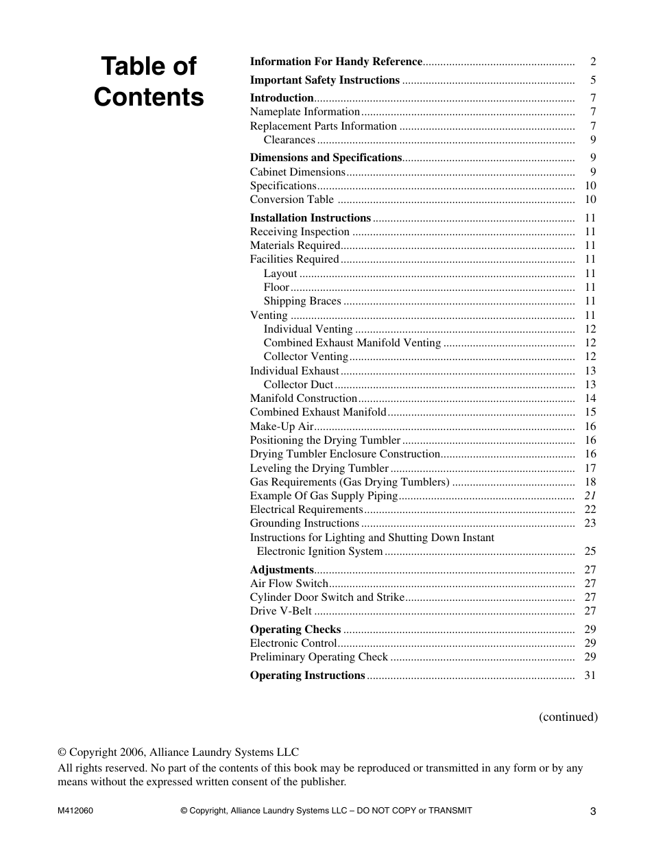 Alliance Laundry Systems Stacked Drying Tumbler User Manual | Page 5 / 38
