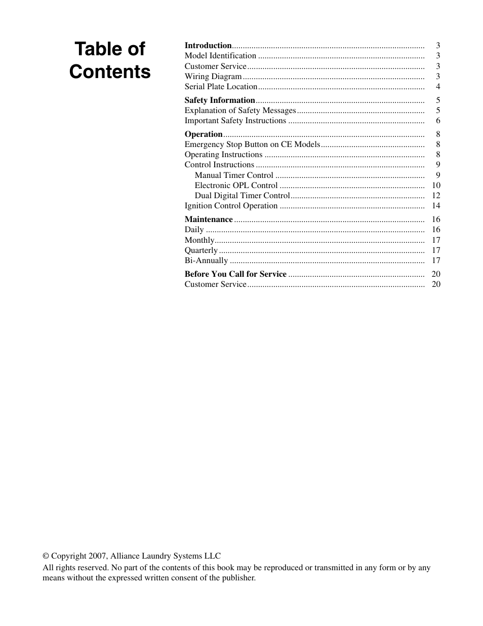 Alliance Laundry Systems 170 Pound Capacity User Manual | Page 4 / 22