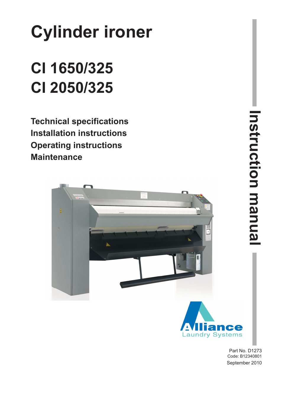 Alliance Laundry Systems CI 2050/325 User Manual | 65 pages