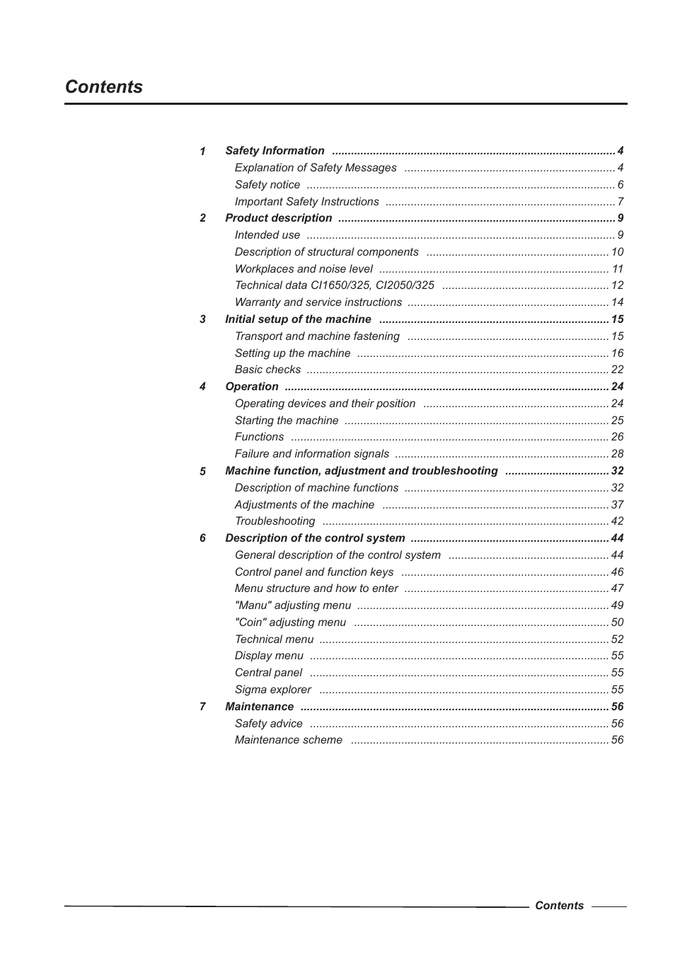 Alliance Laundry Systems CI 2050/325 User Manual | Page 3 / 65