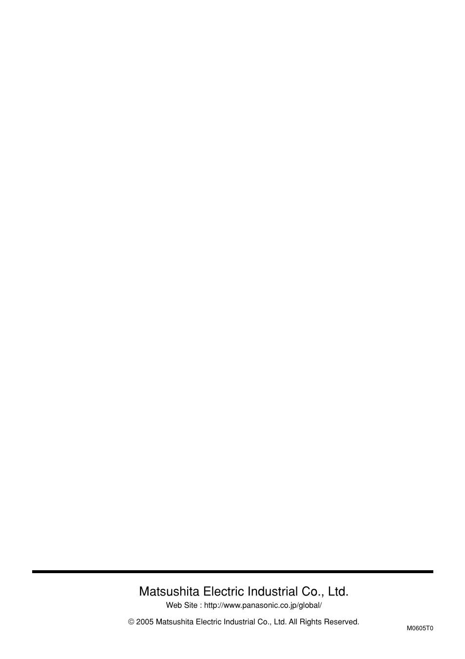 Matsushita electric industrial co., ltd | Panasonic TYFB8SC User Manual | Page 20 / 20