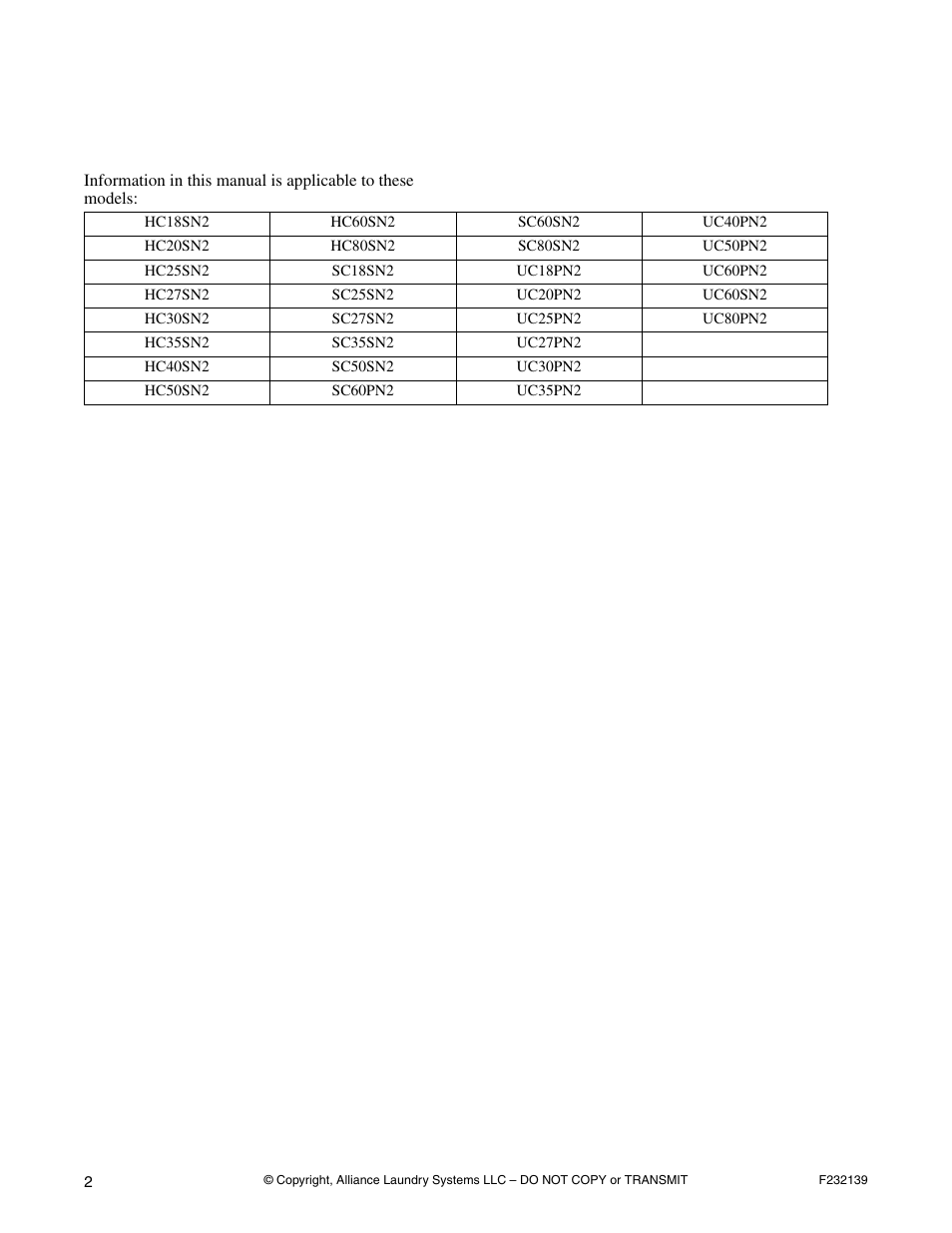 Introduction, Model identification | Alliance Laundry Systems F232139R3 User Manual | Page 4 / 27