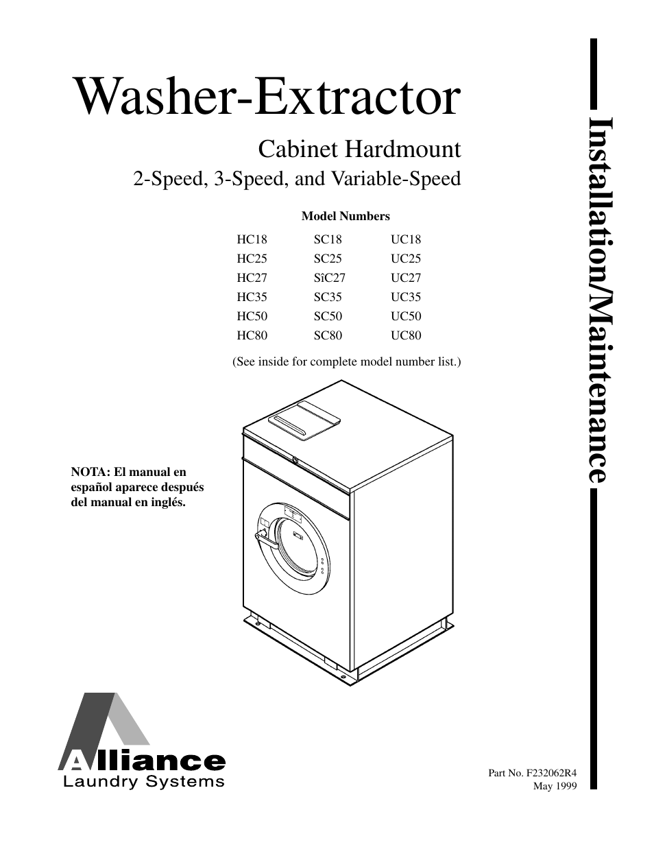 Alliance Laundry Systems HC35 User Manual | 150 pages