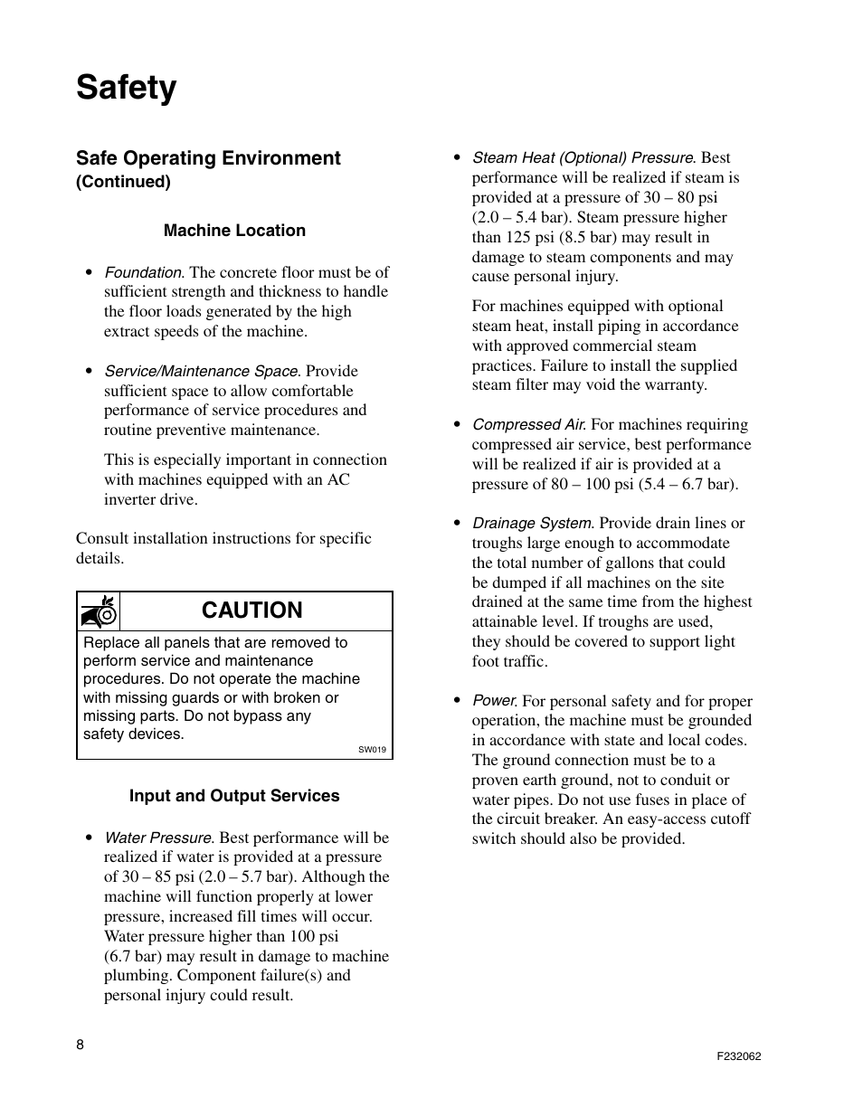 Safety, Caution | Alliance Laundry Systems HC35 User Manual | Page 10 / 150