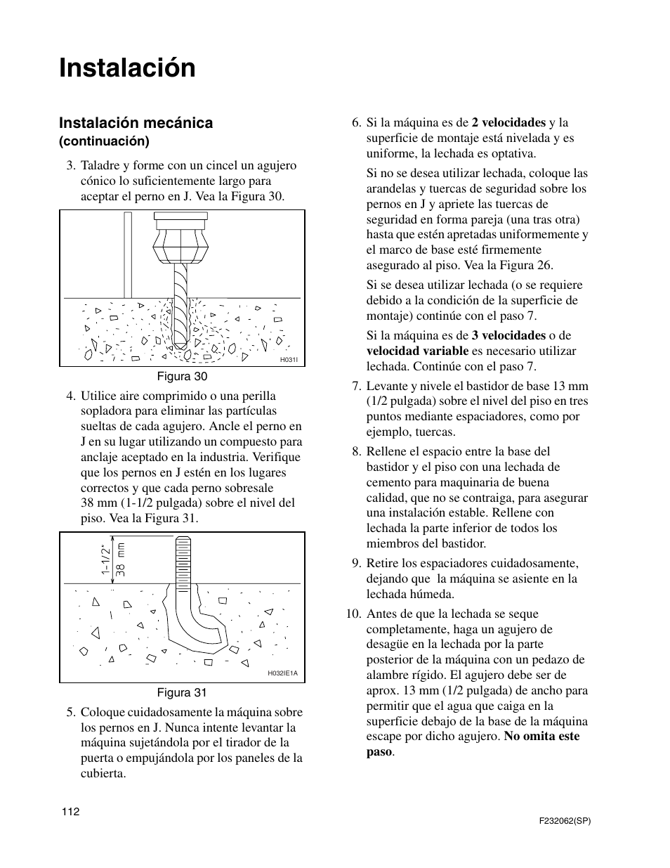 Instalación | Alliance Laundry Systems HC35 User Manual | Page 114 / 150
