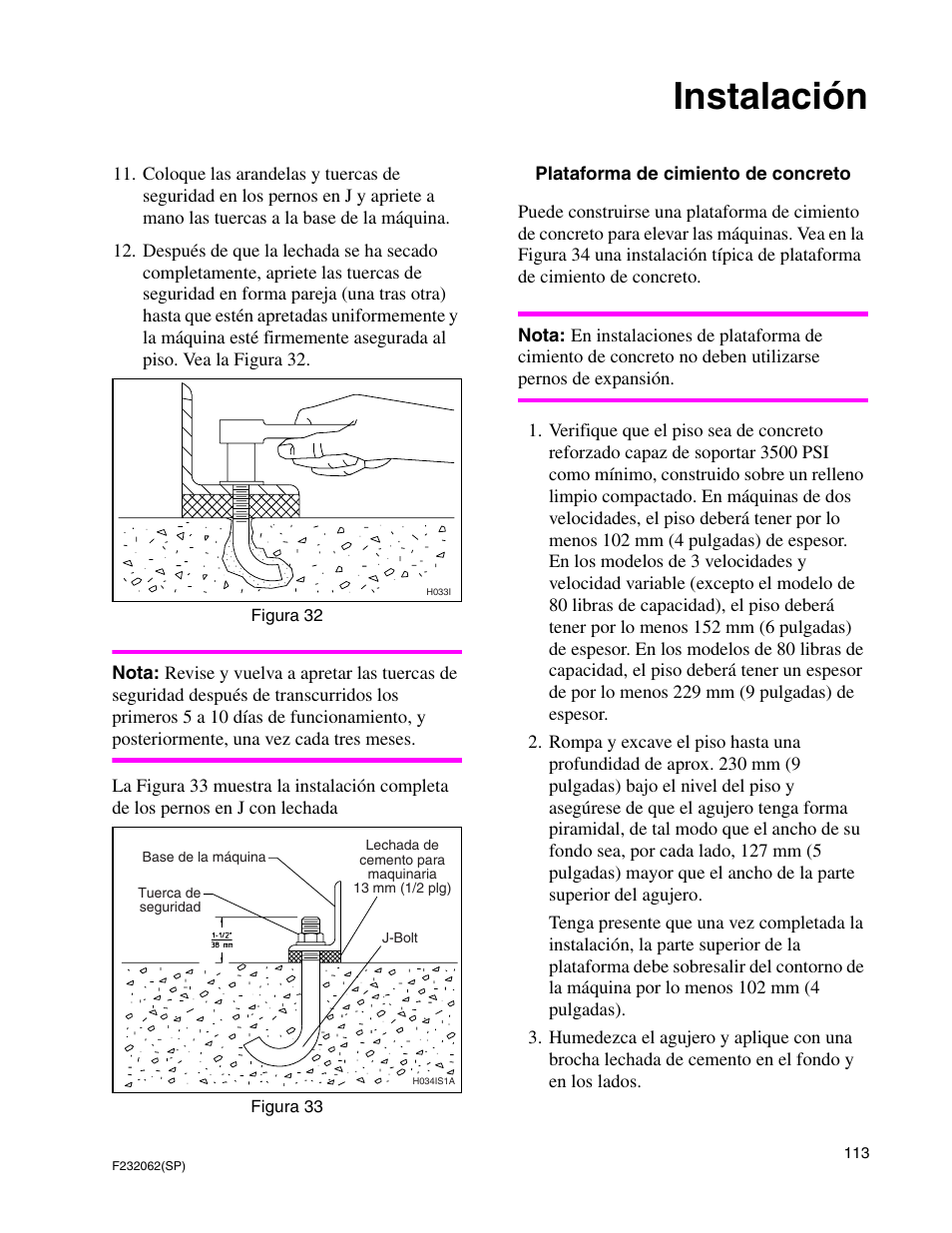Instalación | Alliance Laundry Systems HC35 User Manual | Page 115 / 150