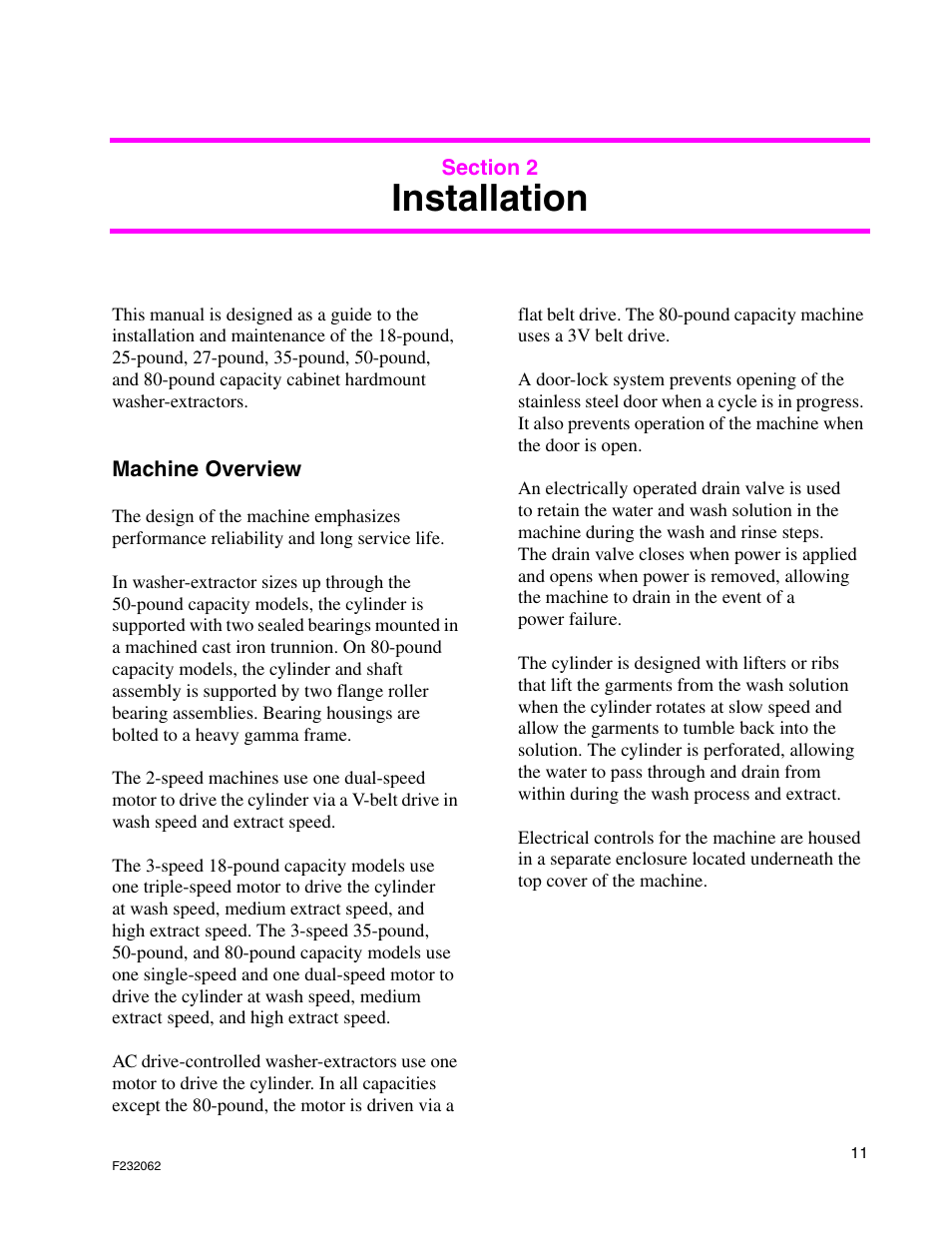 Installation | Alliance Laundry Systems HC35 User Manual | Page 13 / 150