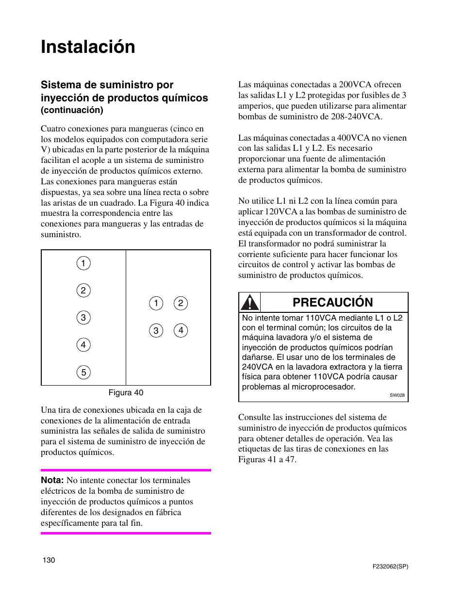 Instalación, Precaución | Alliance Laundry Systems HC35 User Manual | Page 132 / 150