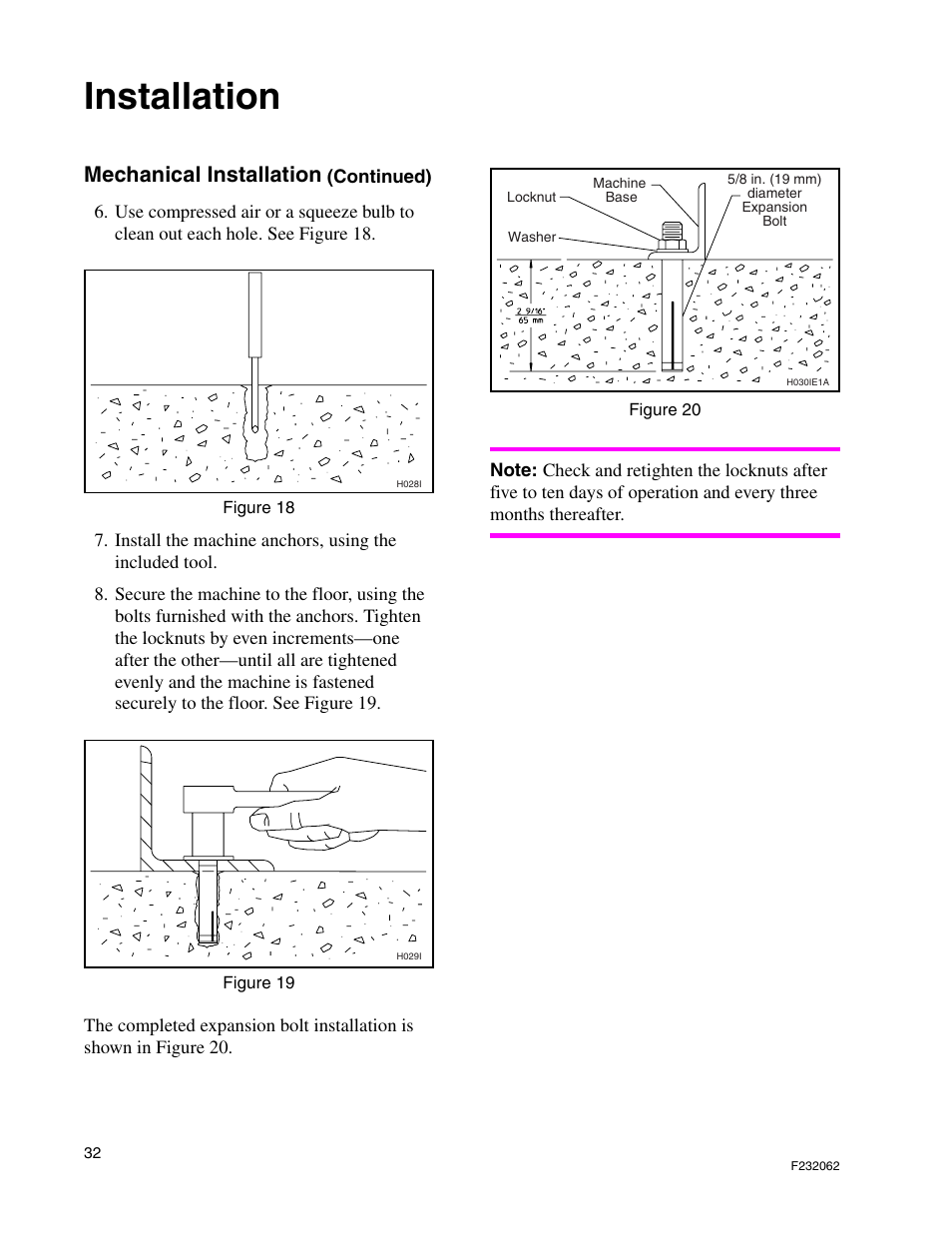 Installation, Mechanical installation | Alliance Laundry Systems HC35 User Manual | Page 34 / 150