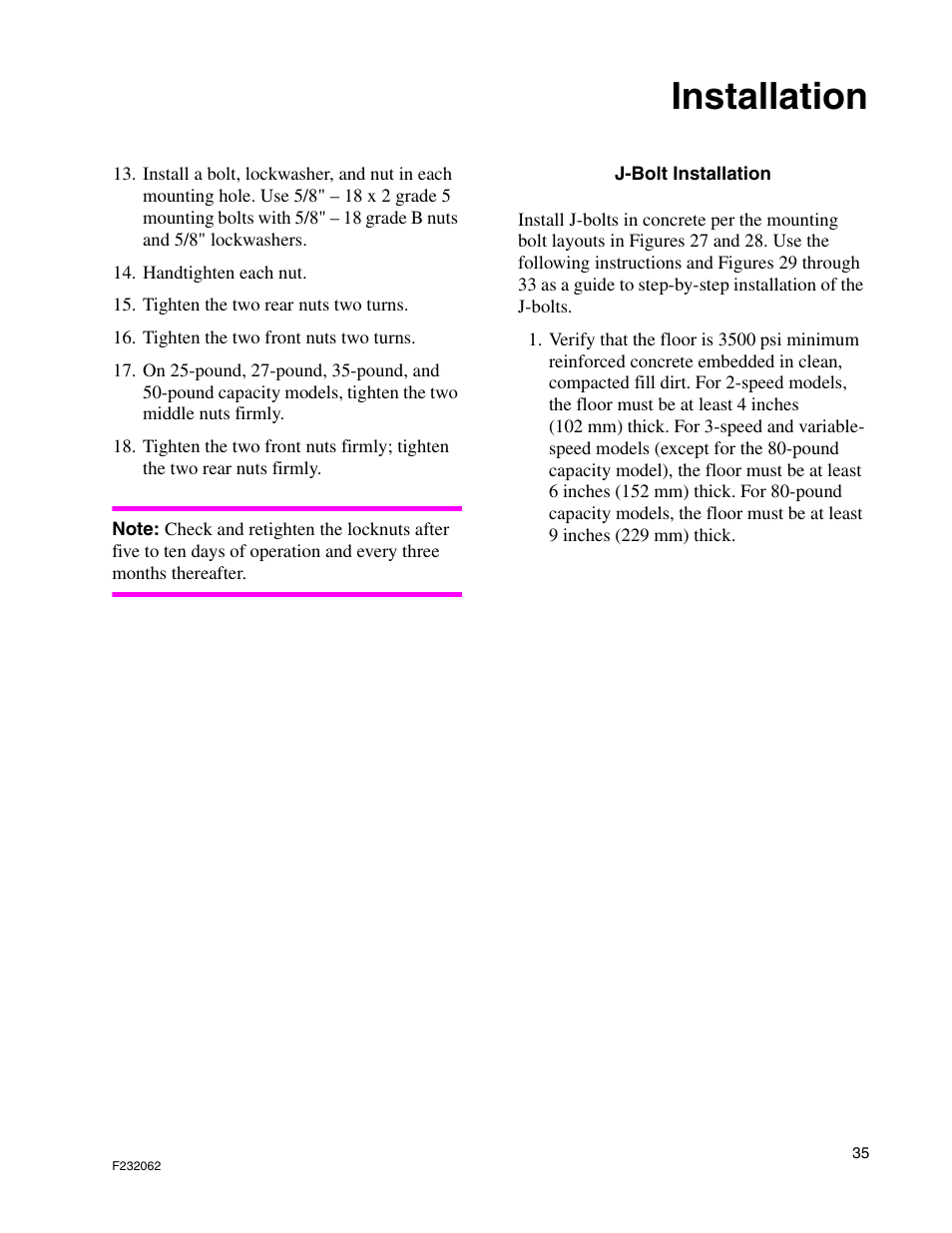 Installation | Alliance Laundry Systems HC35 User Manual | Page 37 / 150