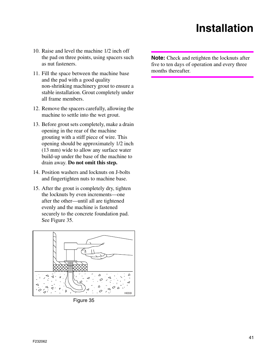 Installation | Alliance Laundry Systems HC35 User Manual | Page 43 / 150