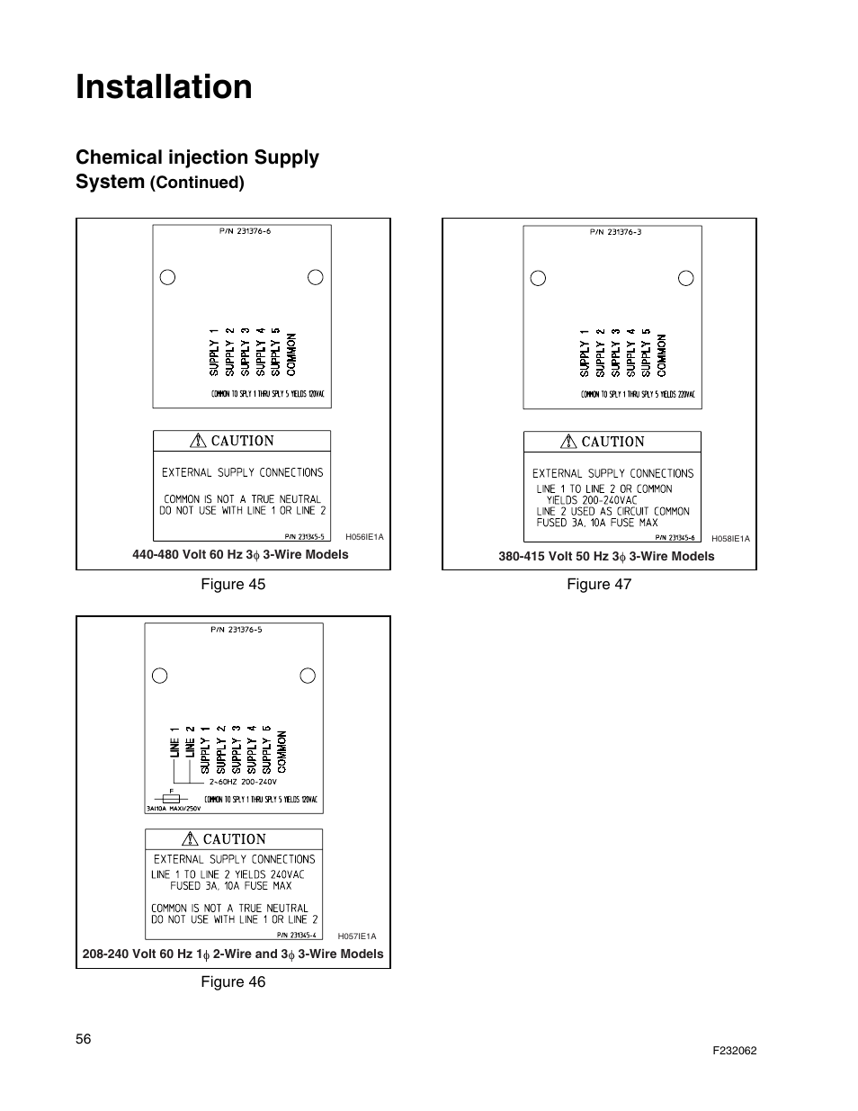 Installation, Chemical injection supply system | Alliance Laundry Systems HC35 User Manual | Page 58 / 150