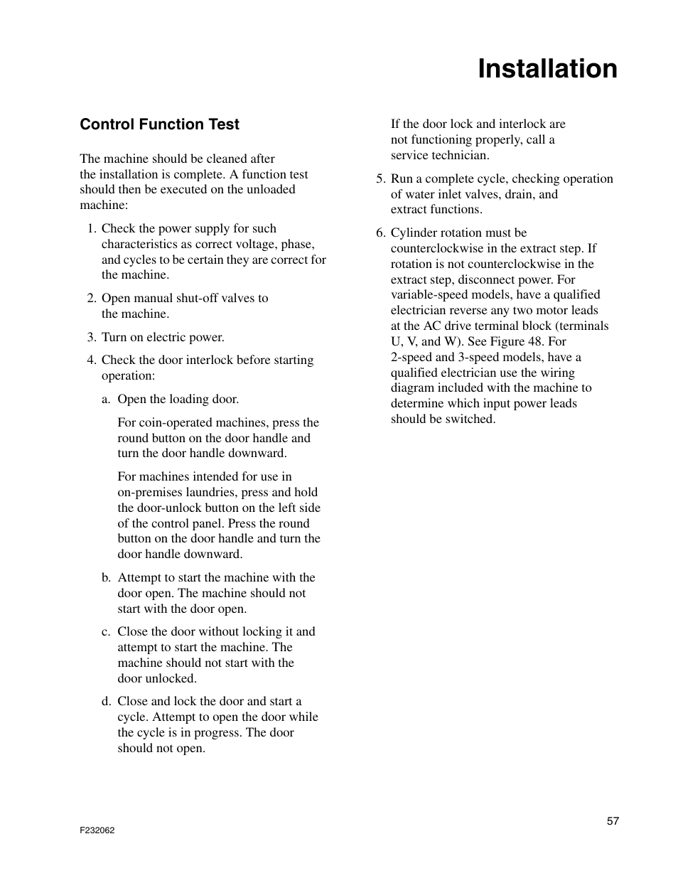 Installation | Alliance Laundry Systems HC35 User Manual | Page 59 / 150