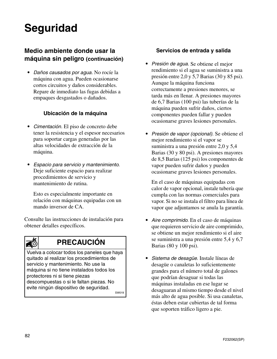 Seguridad, Precaución | Alliance Laundry Systems HC35 User Manual | Page 84 / 150