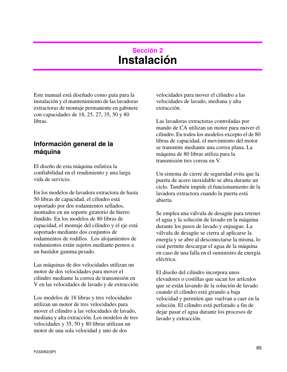 Instalación | Alliance Laundry Systems HC35 User Manual | Page 87 / 150