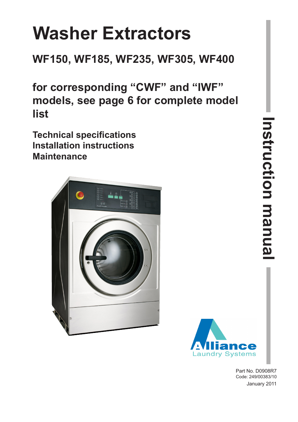 Alliance Laundry Systems WF150 User Manual | 52 pages
