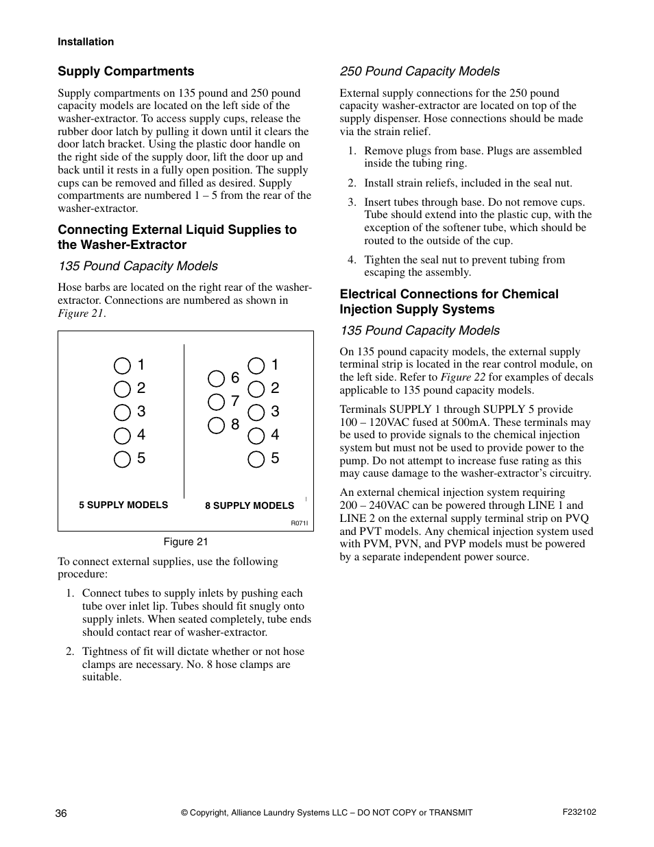 Alliance Laundry Systems UF250PV Tilt User Manual | Page 38 / 100