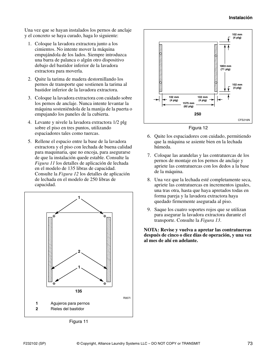 Alliance Laundry Systems UF250PV Tilt User Manual | Page 75 / 100