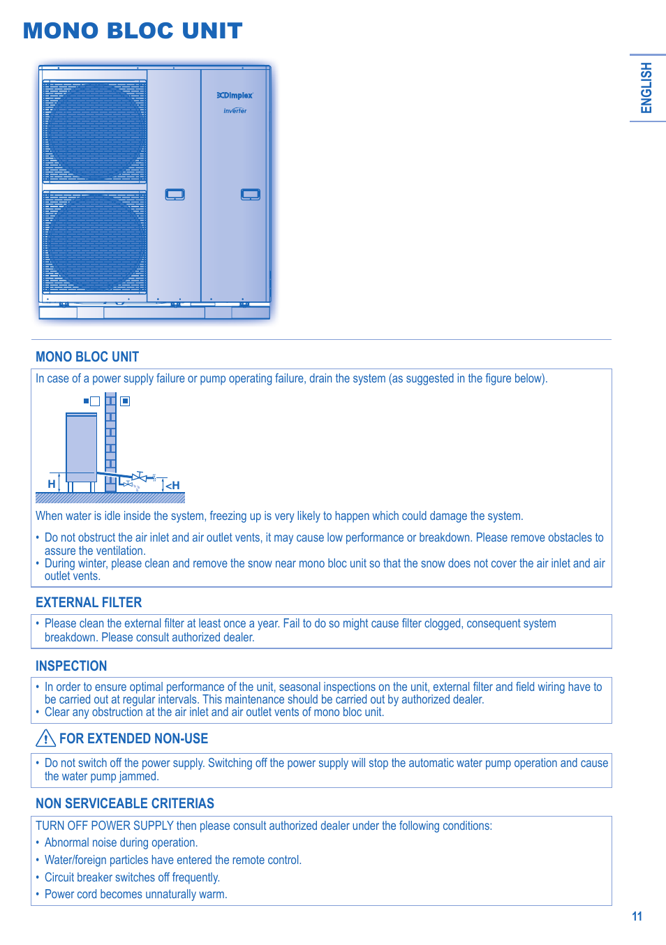 Mono bloc unit | Panasonic LA16MI User Manual | Page 11 / 52