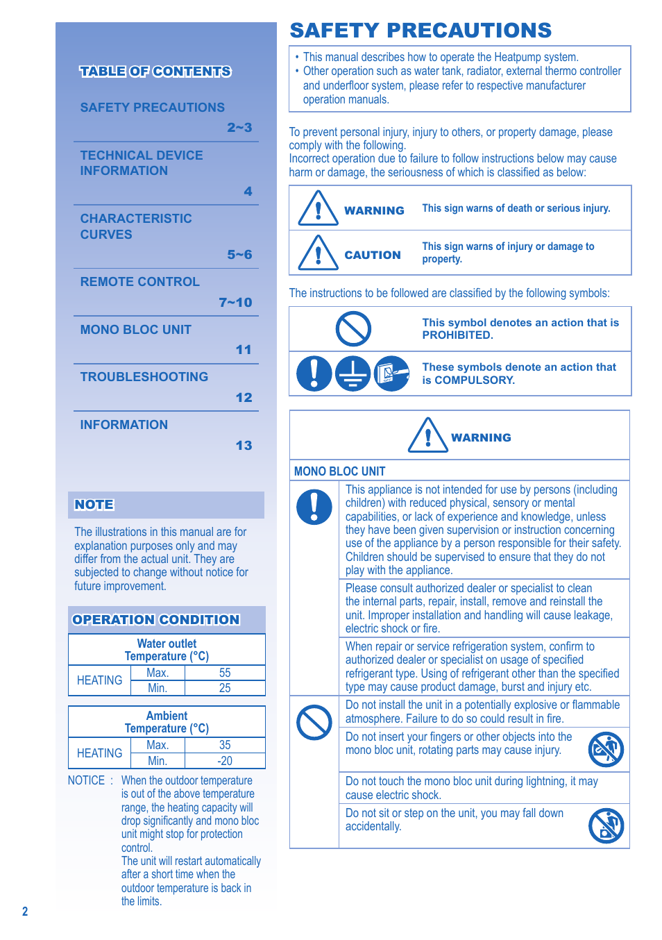 Safety precautions | Panasonic LA16MI User Manual | Page 2 / 52