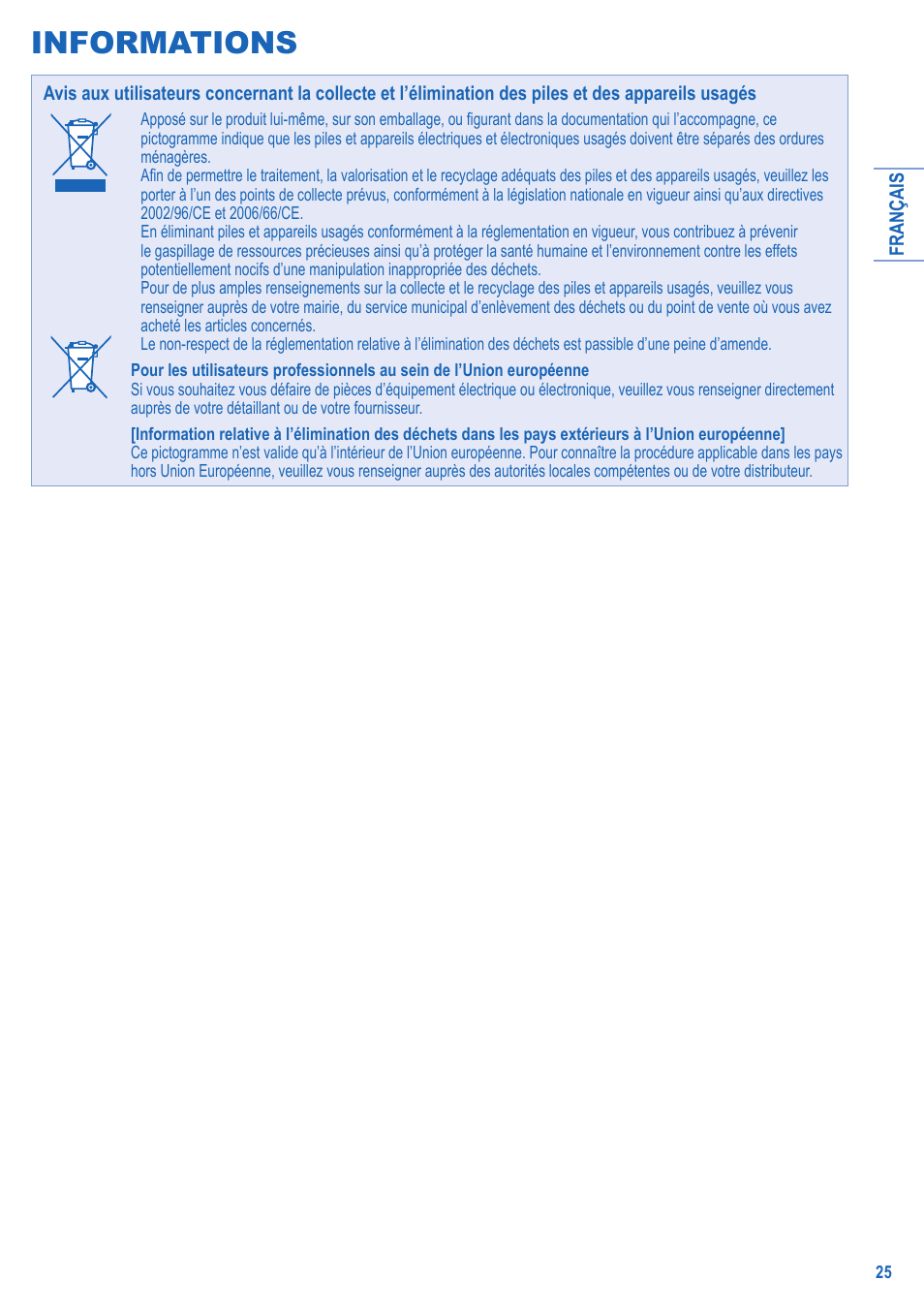 Informations | Panasonic LA16MI User Manual | Page 25 / 52