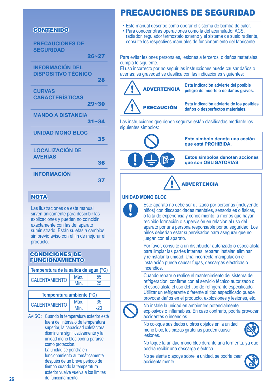 Precauciones de seguridad | Panasonic LA16MI User Manual | Page 26 / 52