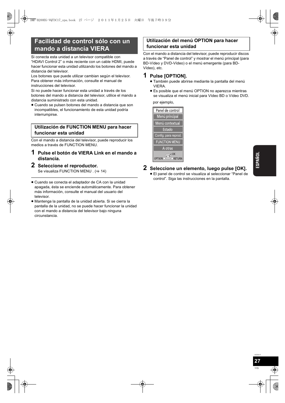 Panasonic DMPB200EG User Manual | Page 115 / 196