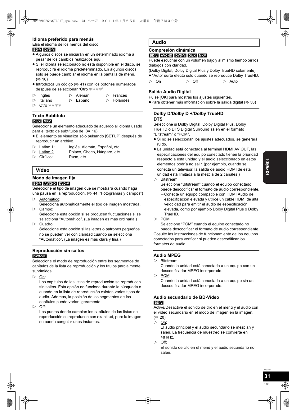 Panasonic DMPB200EG User Manual | Page 119 / 196
