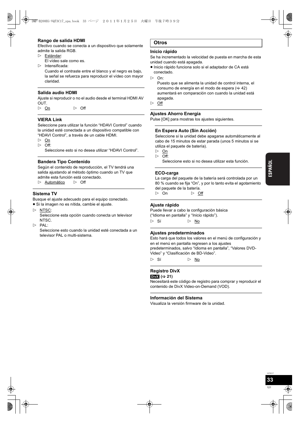 Panasonic DMPB200EG User Manual | Page 121 / 196