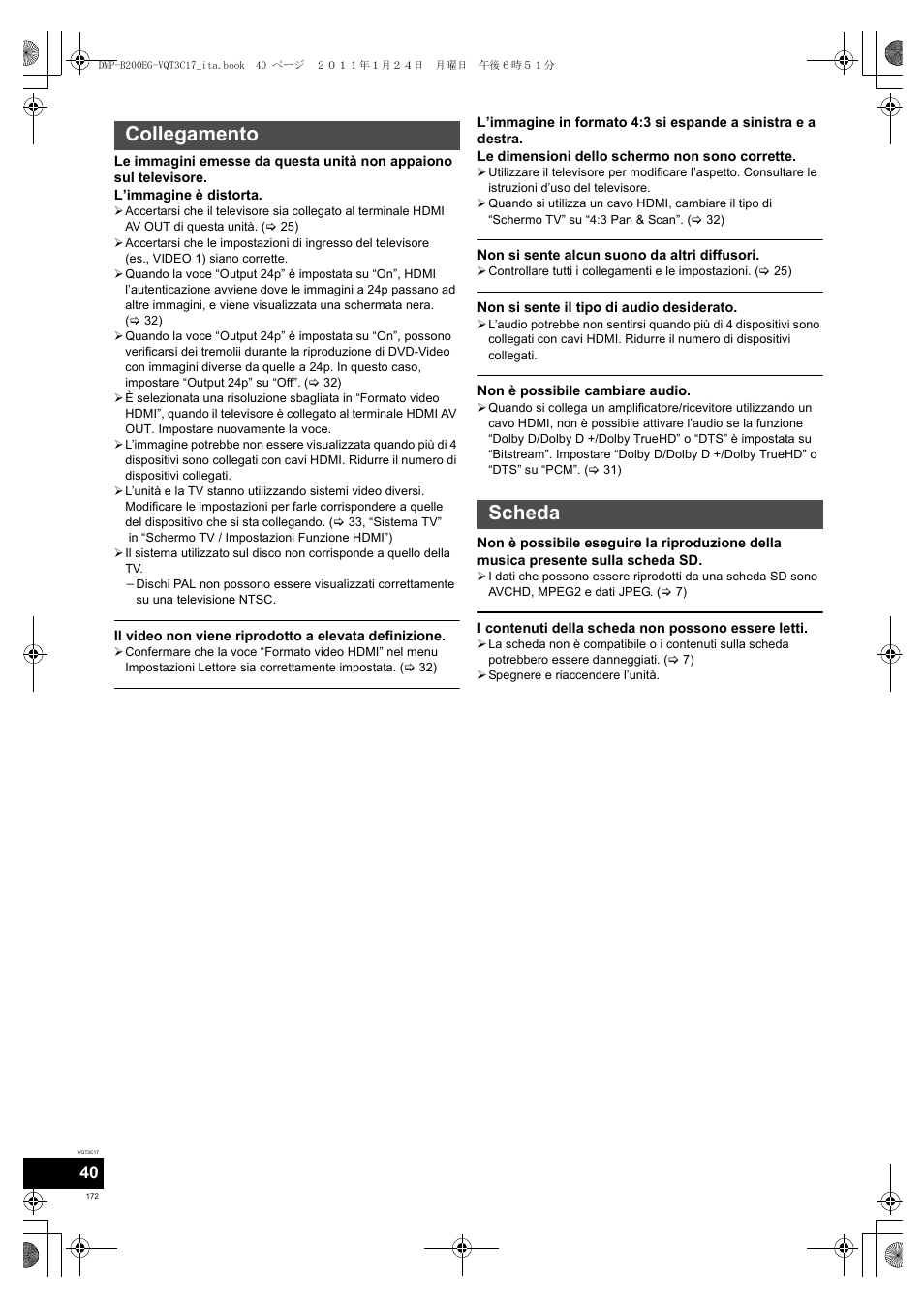 Collegamento scheda | Panasonic DMPB200EG User Manual | Page 172 / 196