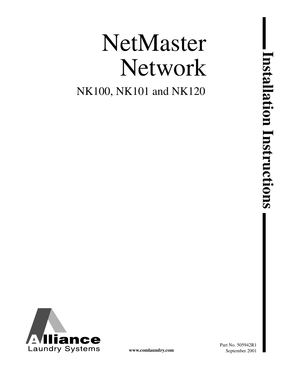 Alliance Laundry Systems NK101 User Manual | 26 pages