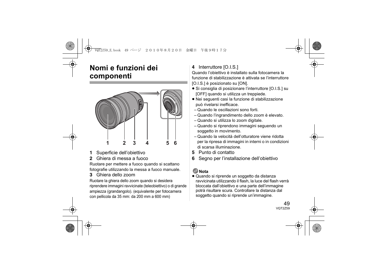 Nomi e funzioni dei componenti | Panasonic HFS100300E User Manual | Page 49 / 72