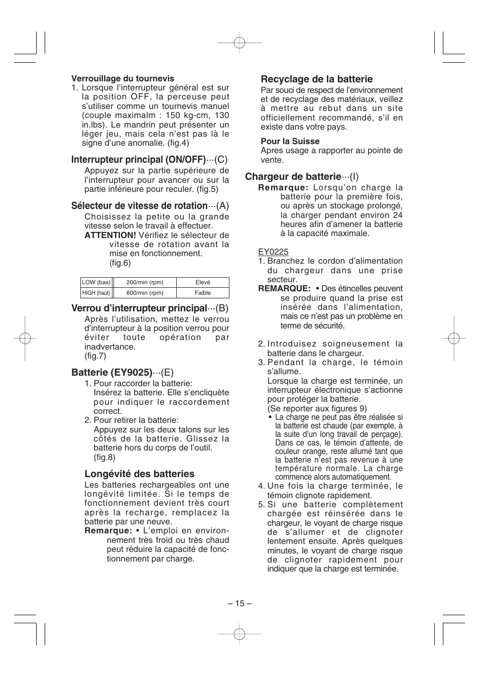 Panasonic EY6225C User Manual | Page 15 / 51