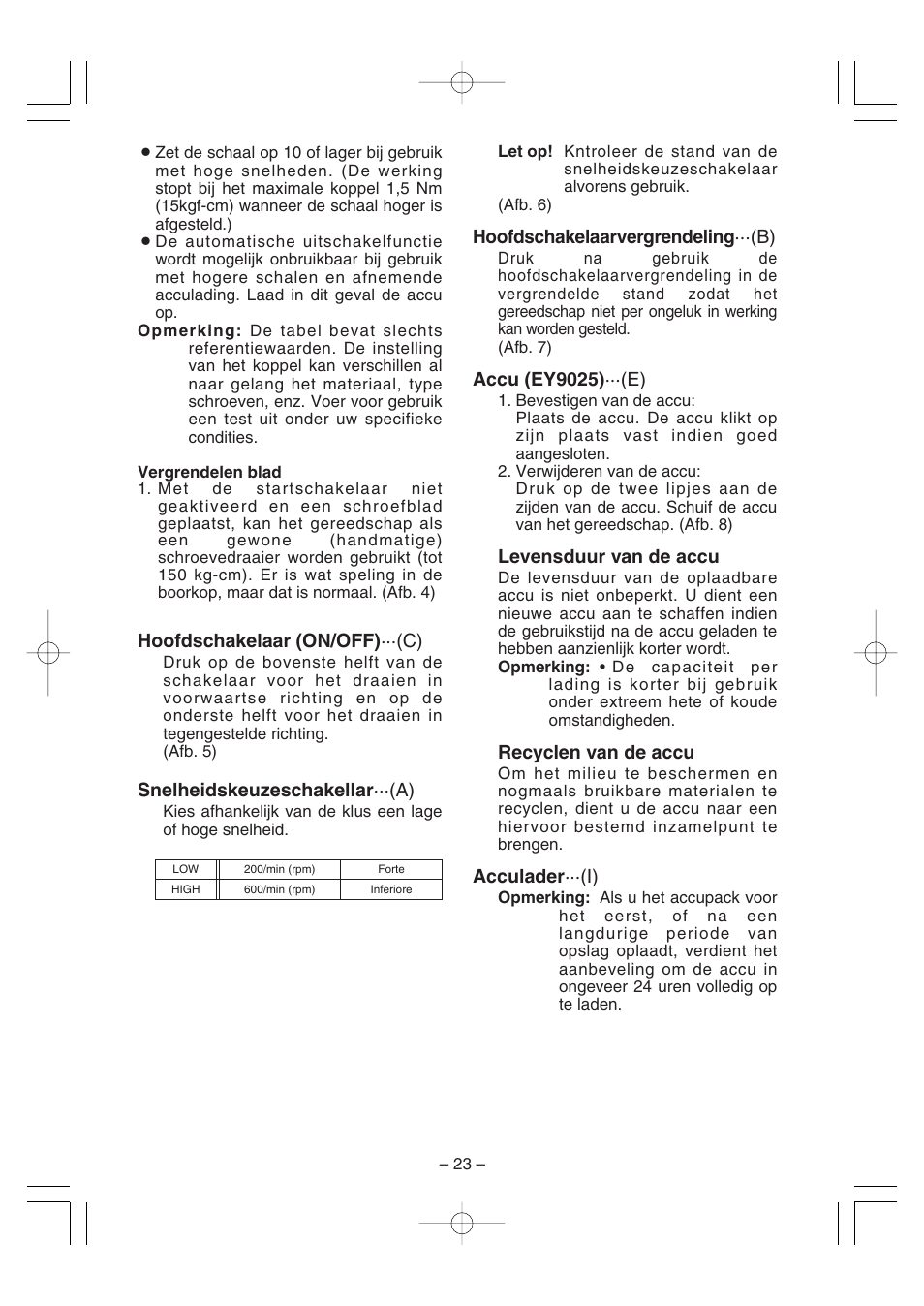 Panasonic EY6225C User Manual | Page 23 / 51