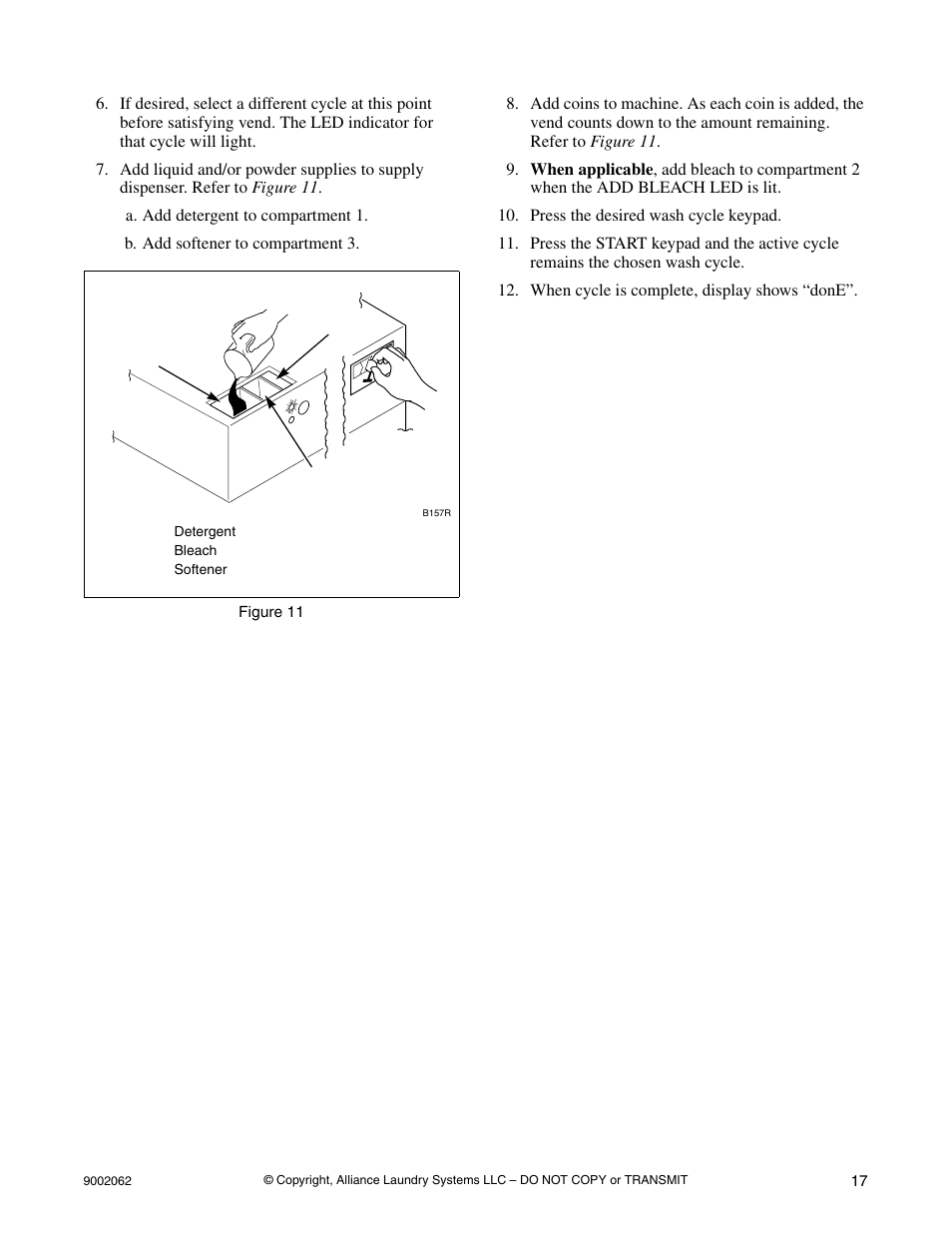 Alliance Laundry Systems NX30BVXA7 User Manual | Page 19 / 20