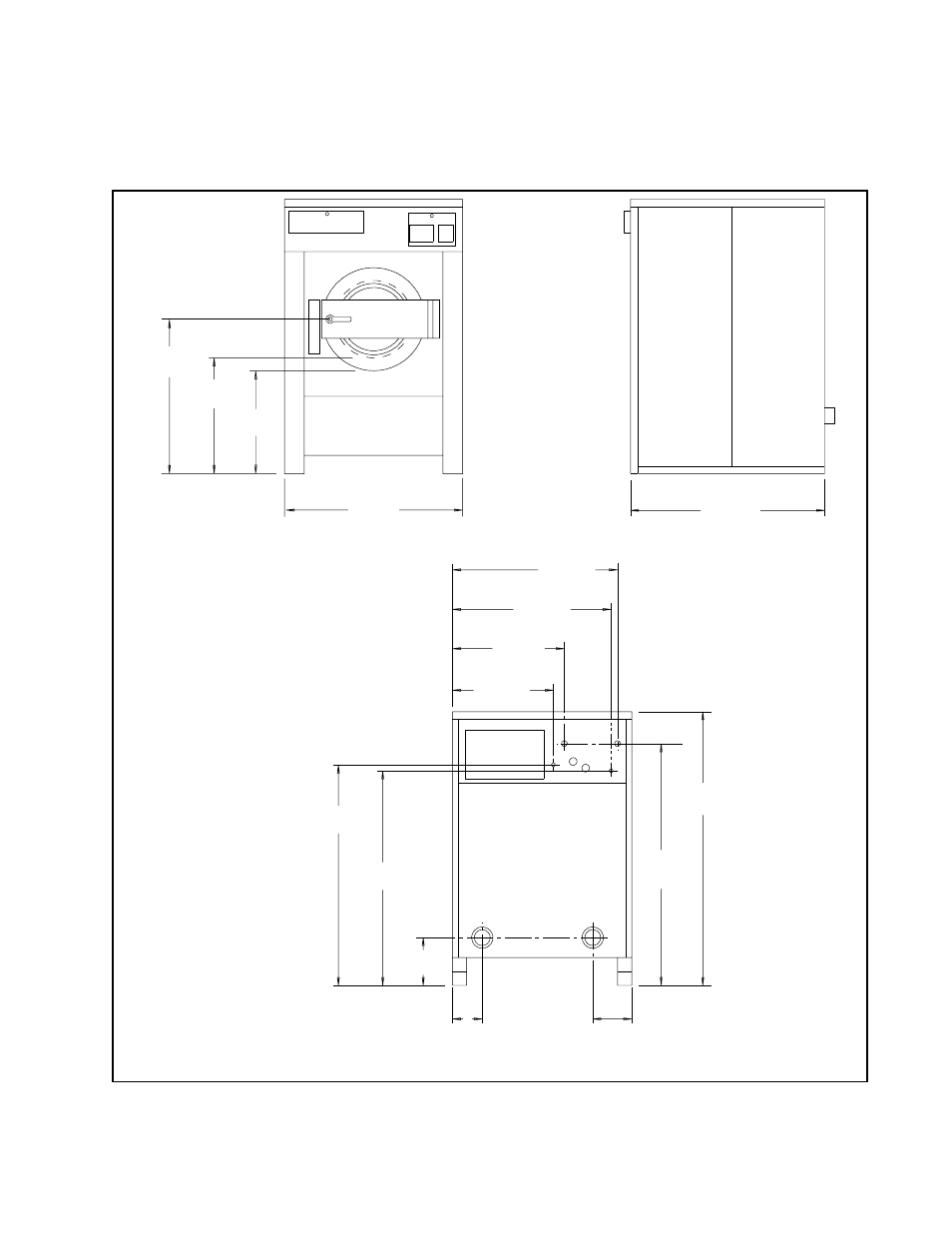 Installation, Figure 4, Pound capacity models front side rear | Alliance Laundry Systems BF50PV User Manual | Page 19 / 119