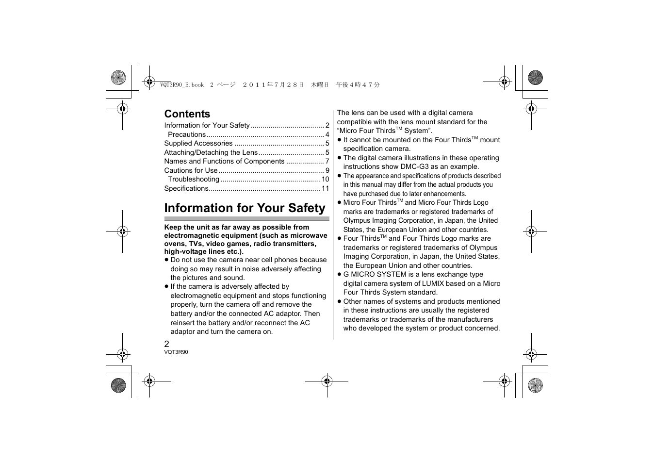 Panasonic HPS45175E User Manual | Page 2 / 72