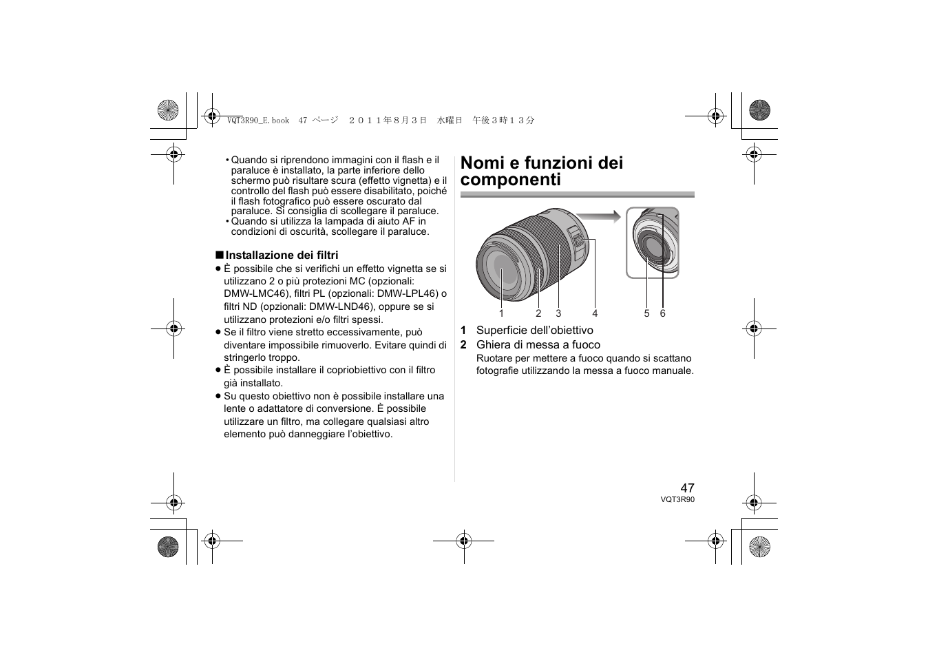 Nomi e funzioni dei componenti | Panasonic HPS45175E User Manual | Page 47 / 72