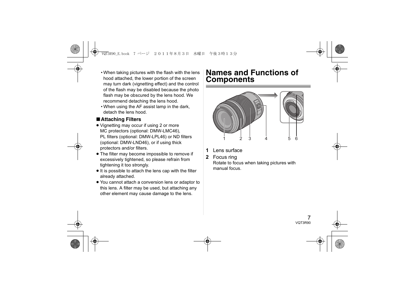 Names and functions of components | Panasonic HPS45175E User Manual | Page 7 / 72
